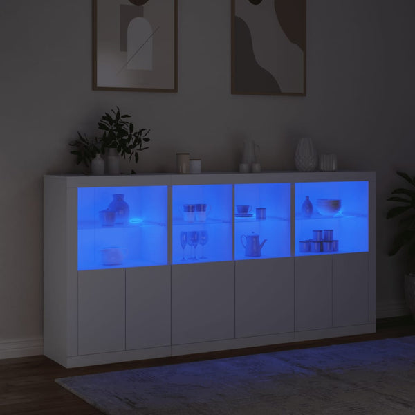 Sideboard mit LED Weiß 202x37x100 cm