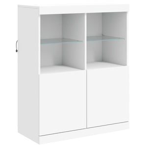 Sideboard mit LED Weiß 202x37x100 cm