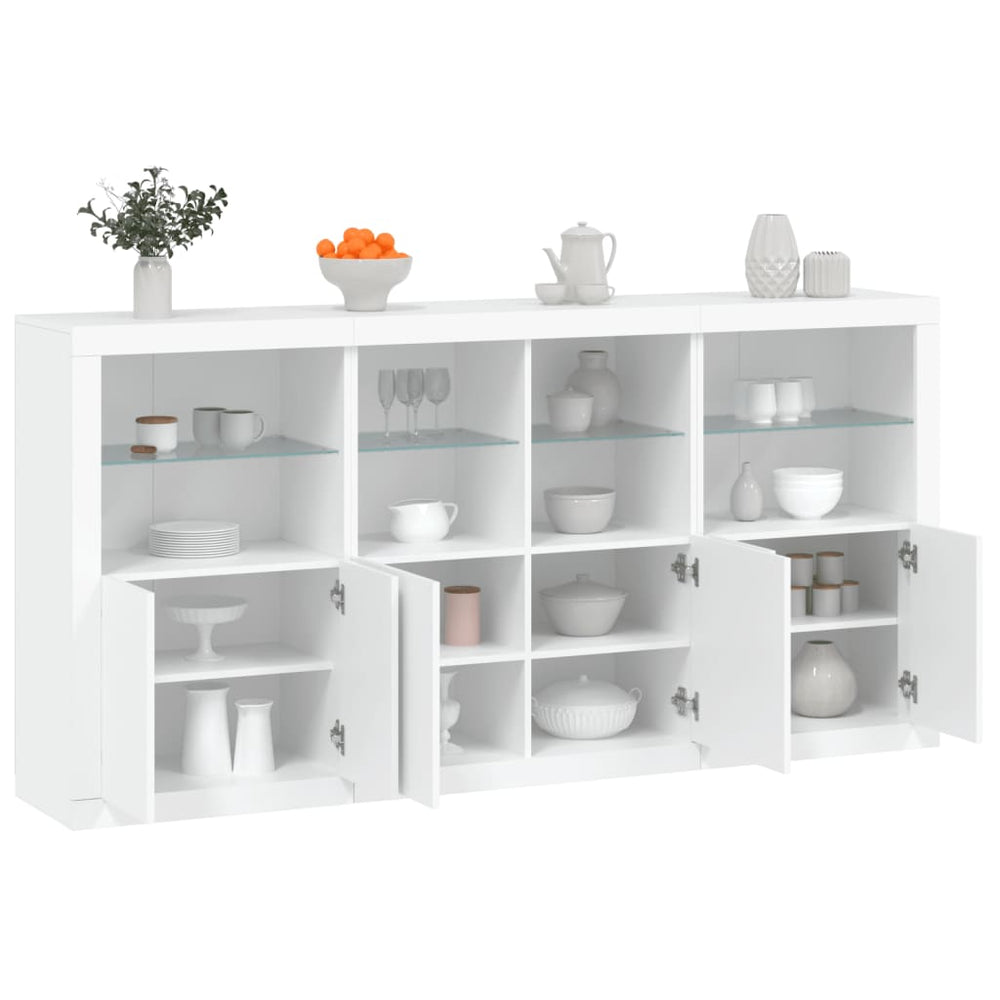 Sideboard mit LED Weiß 202x37x100 cm