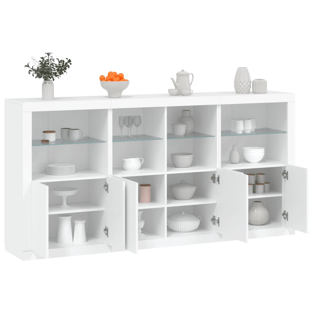 Sideboard mit LED Weiß 202x37x100 cm