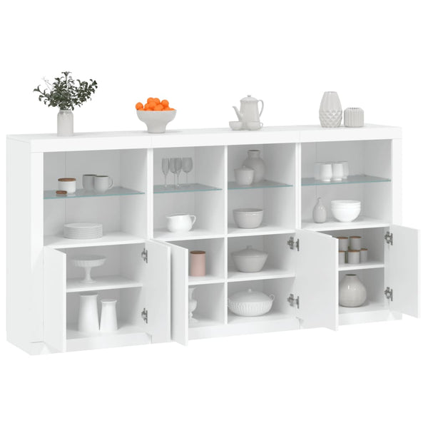 Sideboard mit LED Weiß 202x37x100 cm