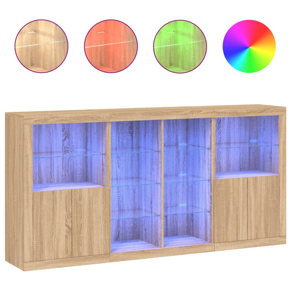 Sideboard mit LED Sonoma-Eiche 202 cm