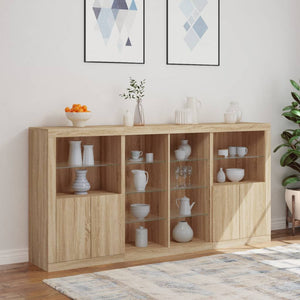 Sideboard mit LED Sonoma-Eiche 202 cm