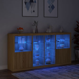 Sideboard mit LED Sonoma-Eiche 202 cm