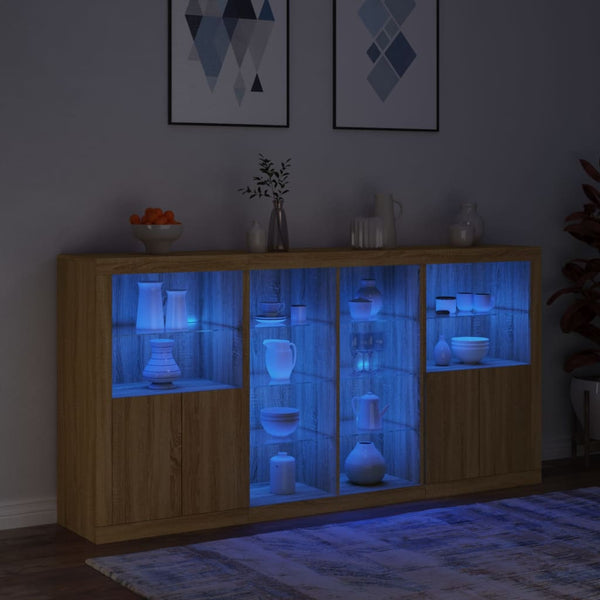 Sideboard mit LED Sonoma-Eiche 202 cm