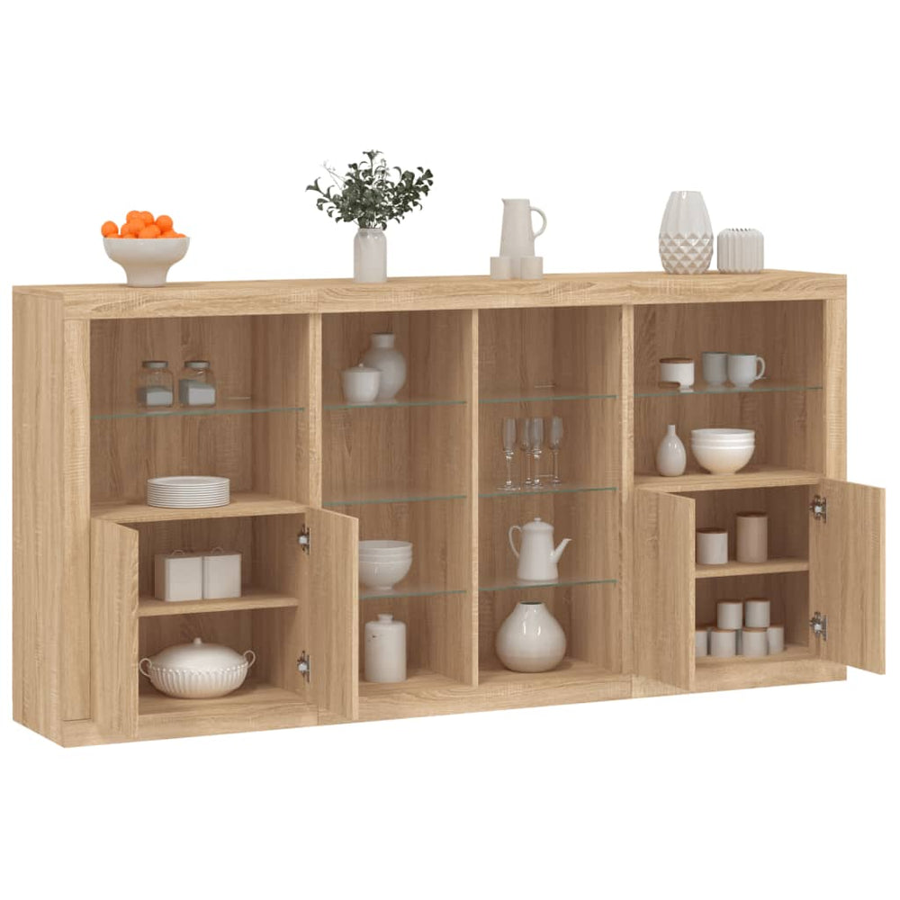 Sideboard mit LED Sonoma-Eiche 202 cm