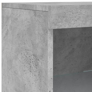 Sideboard mit LED Betongrau 202x37x100 cm