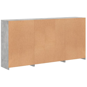 Sideboard mit LED Betongrau 202x37x100 cm