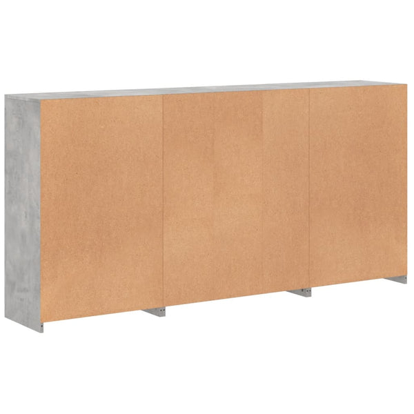 Sideboard mit LED Betongrau 202x37x100 cm