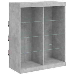 Sideboard mit LED Betongrau 202x37x100 cm