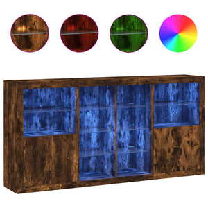 Sideboard mit LED Räuchereiche 202 cm