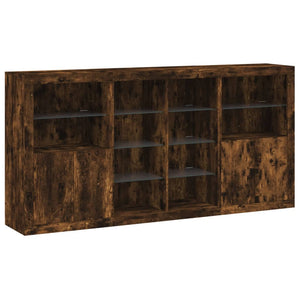 Sideboard mit LED Räuchereiche 202 cm
