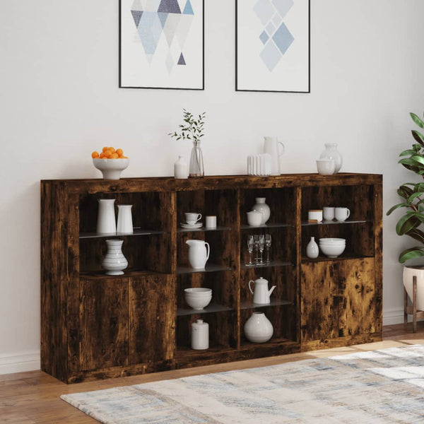 Sideboard mit LED Räuchereiche 202 cm