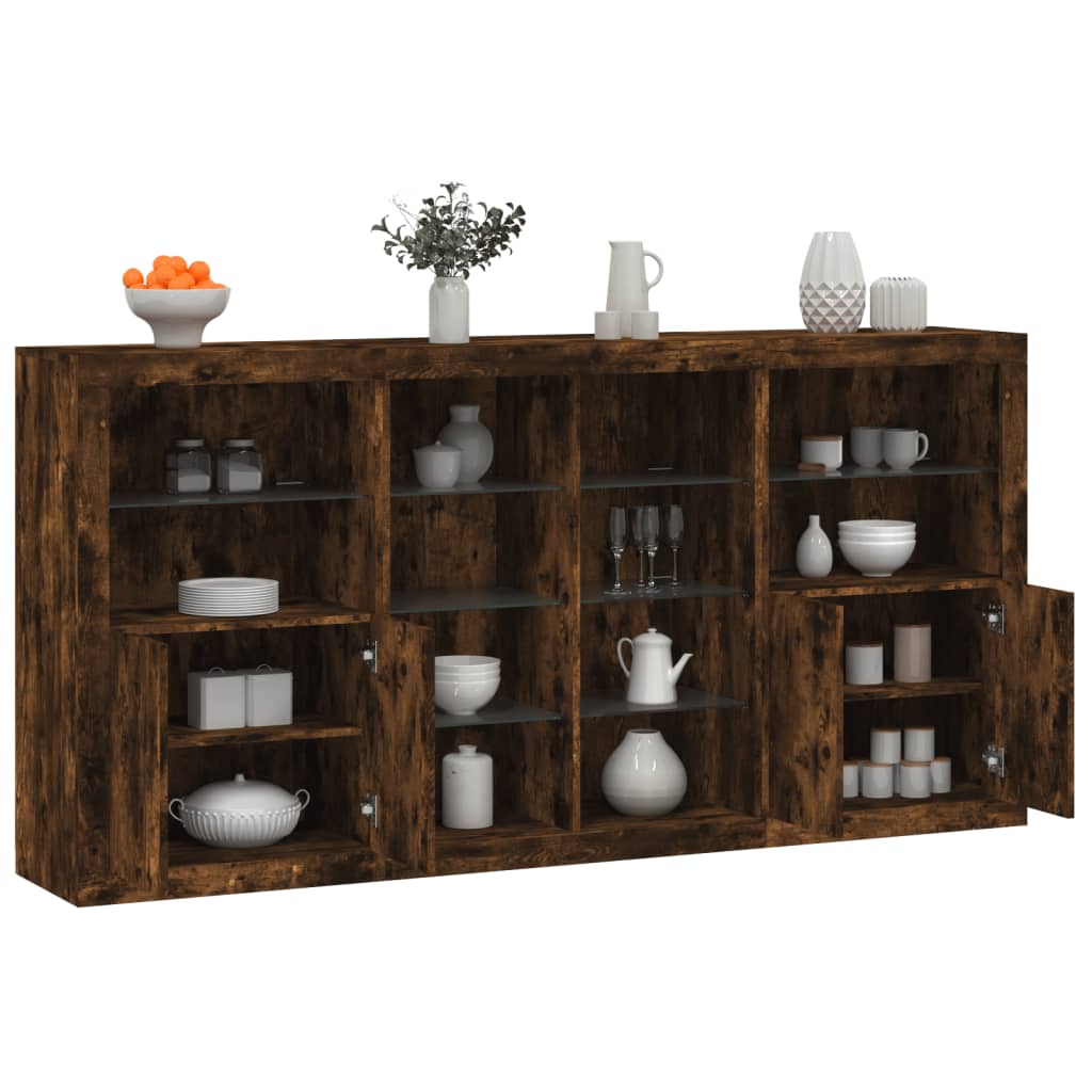 Sideboard mit LED Räuchereiche 202 cm