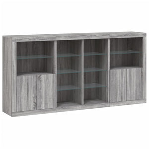 Sideboard Grau Sonoma mit LED 202x37x100 cm