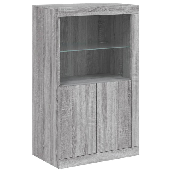 Sideboard Grau Sonoma mit LED 202x37x100 cm
