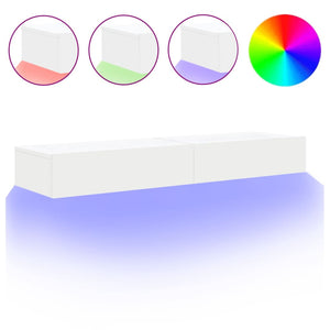 TV-Schränke mit LED, 2er-Set, Weiß