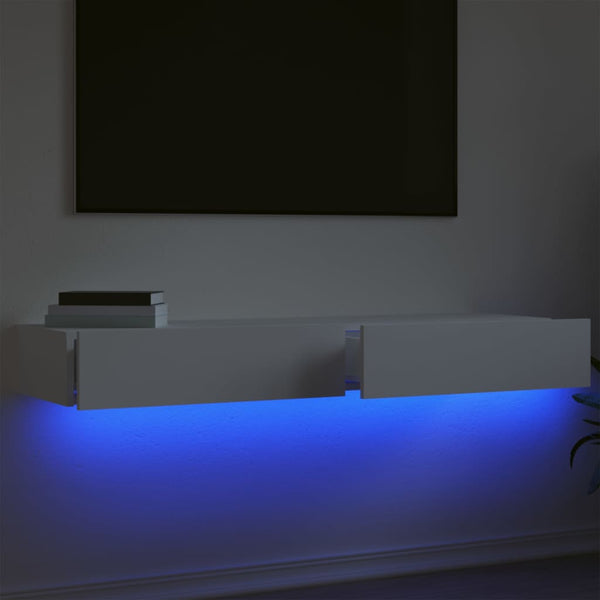 TV-Schränke mit LED, 2er-Set, Weiß