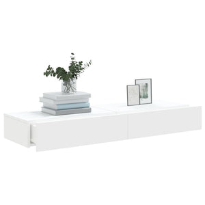 TV-Schränke mit LED, 2er-Set, Weiß
