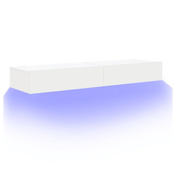 TV-Schränke mit LED, 2er-Set, Weiß