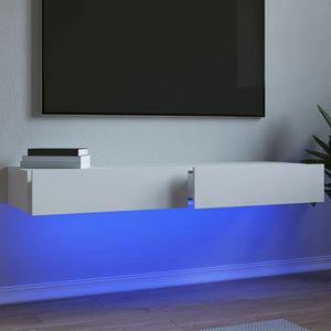 TV-Schränke mit LED, 2er-Set, Weiß