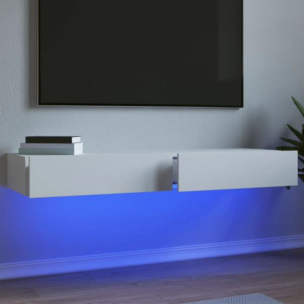 TV-Schränke mit LED, 2er-Set, Weiß