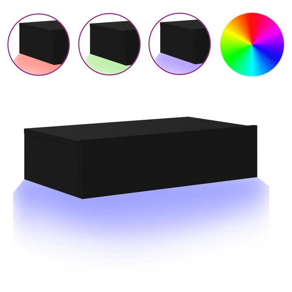 TV-Schrank mit LED Schwarz 60 cm
