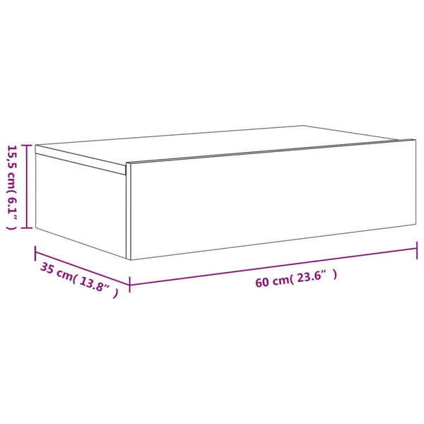 TV-Schrank mit LED Schwarz 60 cm