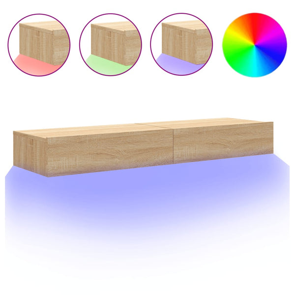 TV-Schränke mit LED Sonoma Eiche 2er Set