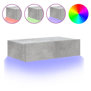 Meuble TV vidaXL avec lumières LED gris béton 60x35x15,5 cm
