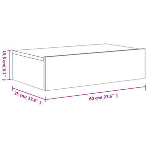 Meuble TV vidaXL avec lumières LED gris béton 60x35x15,5 cm