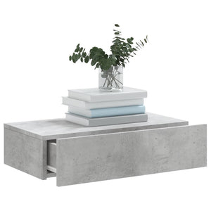 Meuble TV vidaXL avec lumières LED gris béton 60x35x15,5 cm