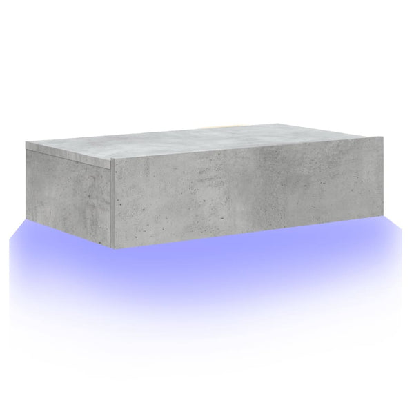 Meuble TV vidaXL avec lumières LED gris béton 60x35x15,5 cm