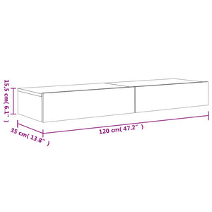 TV-Schränke mit LED Betongrau 2er-Set