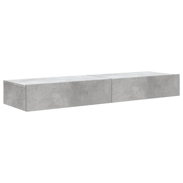 TV-Schränke mit LED Betongrau 2er-Set
