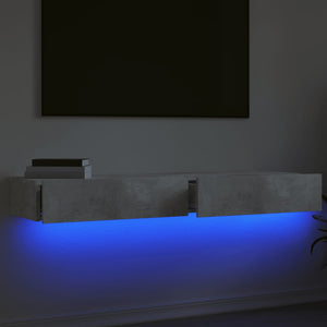TV-Schränke mit LED Betongrau 2er-Set