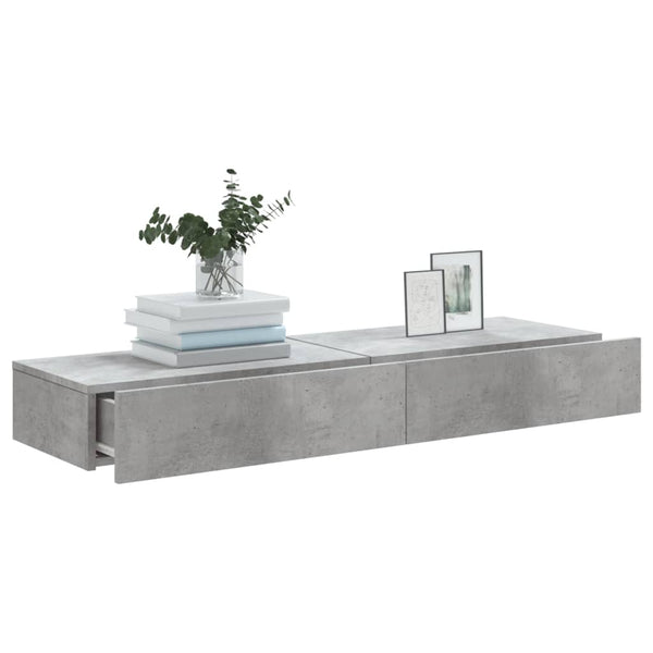 TV-Schränke mit LED Betongrau 2er-Set