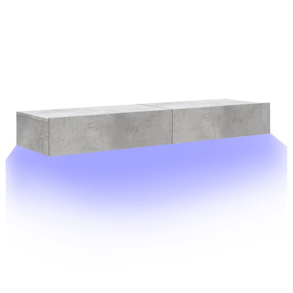 TV-Schränke mit LED Betongrau 2er-Set