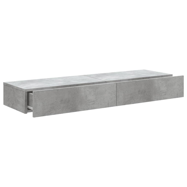 TV-Schränke mit LED Betongrau 2er-Set