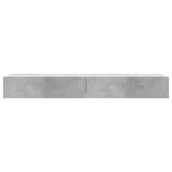 TV-Schränke mit LED Betongrau 2er-Set