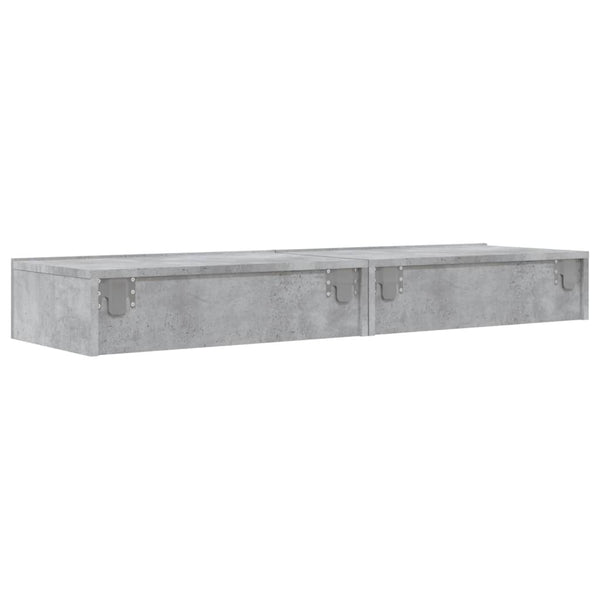 TV-Schränke mit LED Betongrau 2er-Set
