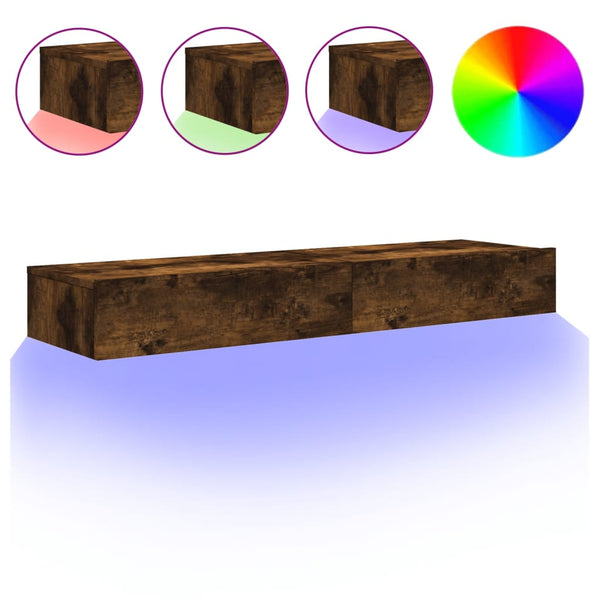 TV-Schränke mit LED Räuchereiche 60x35x15,5cm, 2er-Set