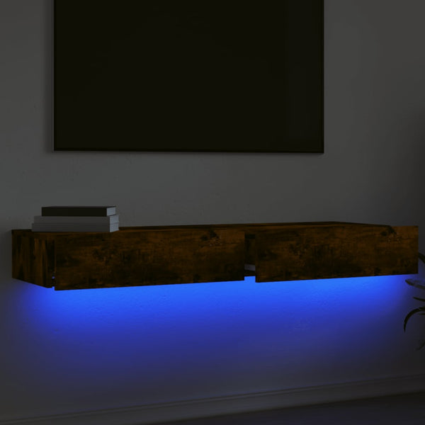 TV-Schränke mit LED Räuchereiche 60x35x15,5cm, 2er-Set
