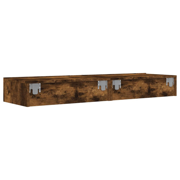 TV-Schränke mit LED Räuchereiche 60x35x15,5cm, 2er-Set