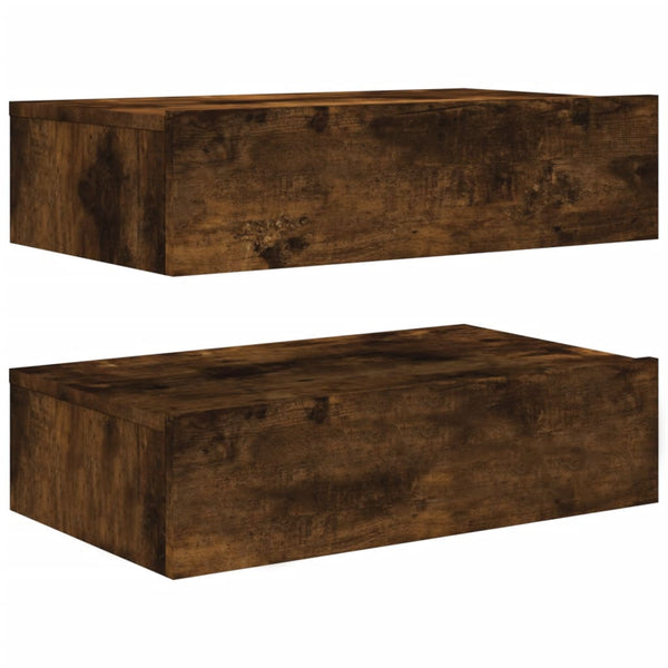 TV-Schränke mit LED Räuchereiche 60x35x15,5cm, 2er-Set