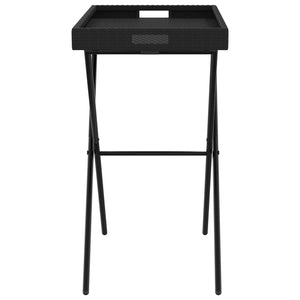 Klappbarer Tabletttisch Schwarz Poly Rattan 65x40x75 cm