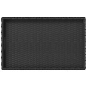 Klappbarer Tabletttisch Schwarz Poly Rattan 65x40x75 cm