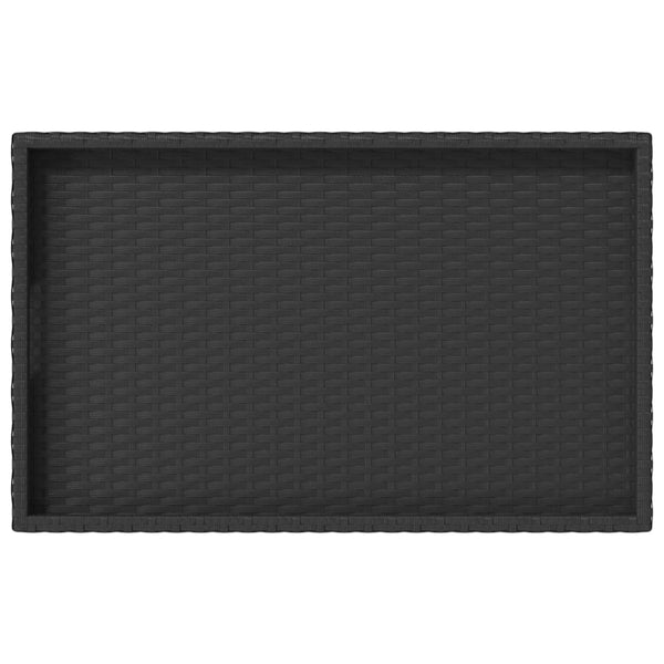 Klappbarer Tabletttisch Schwarz Poly Rattan 65x40x75 cm