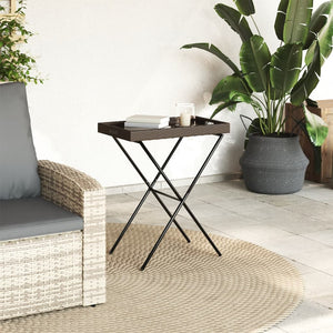 Klappbarer Tabletttisch Braun Poly Rattan 65x40x75cm