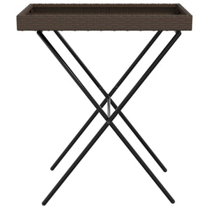 Klappbarer Tabletttisch Braun Poly Rattan 65x40x75cm